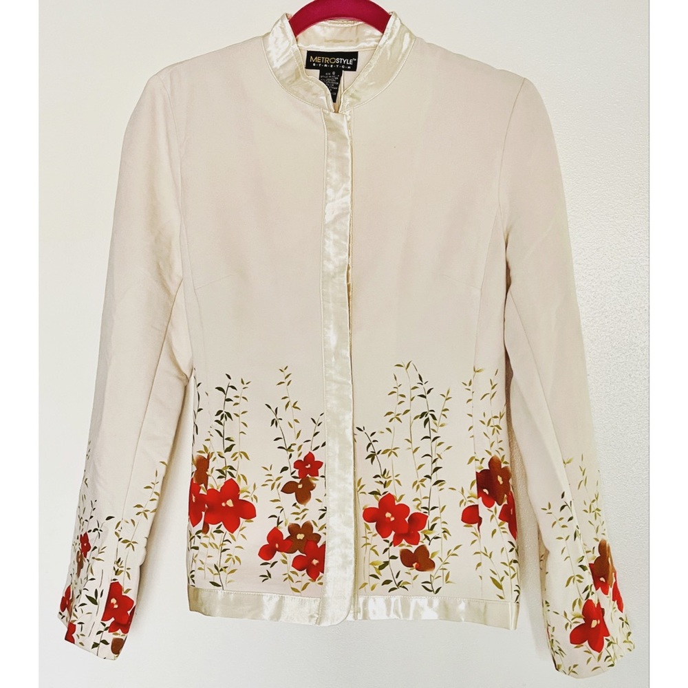 MetroStyle Floral Beige Blazer Jacket 6 🌺🌸🌺